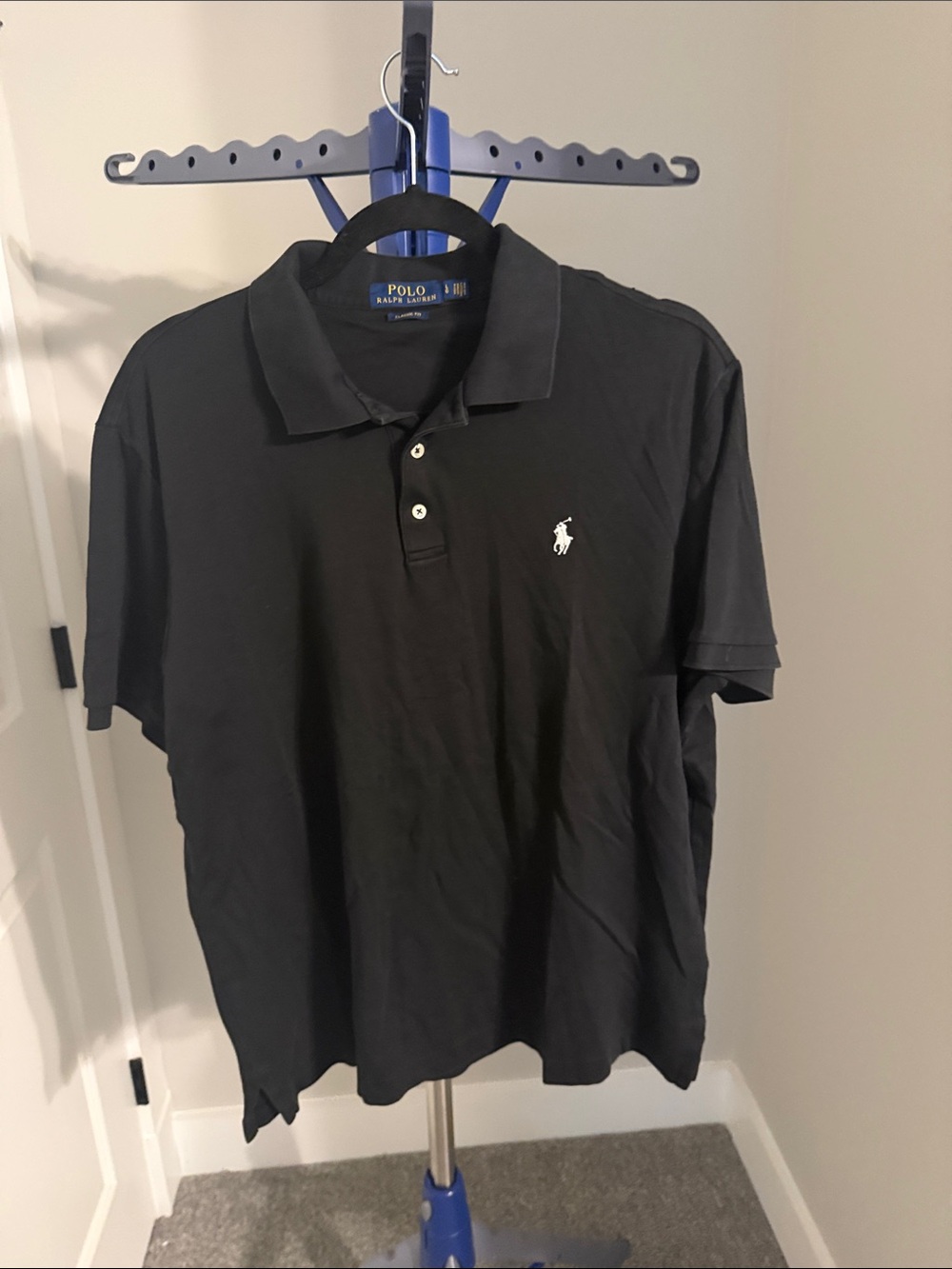 Polo by Ralph Lauren Black Short-Sleeve Polo with White Pony